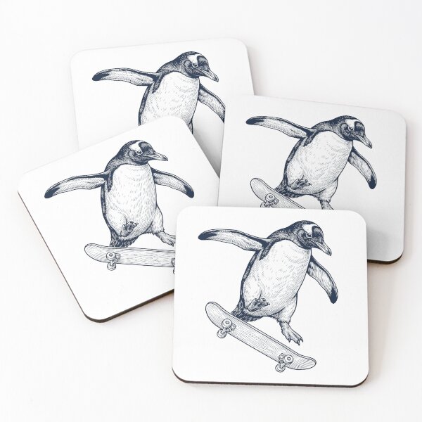 Artikelvorschau, Vintage Penguin Skateboarding Skate Animal Lover entworfen und verkauft von DoodleTortle.