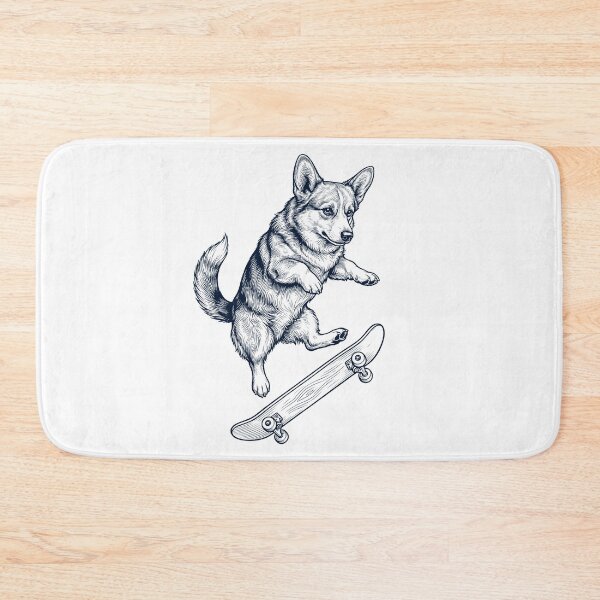 Item preview, Vintage Pembroke Welsh Corgi Skateboarding Skate Dog Dad Lover designed and sold by DoodleTortle.