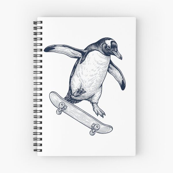 Artikelvorschau, Vintage Penguin Skateboarding Skate Animal Lover entworfen und verkauft von DoodleTortle.