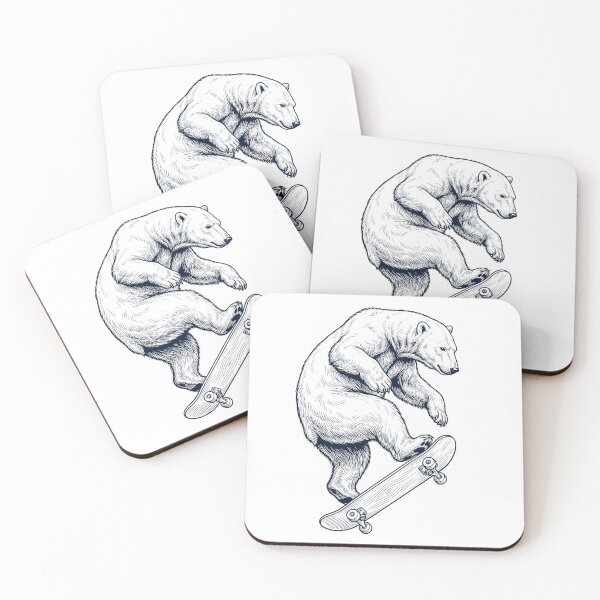 Item preview, Vintage Polar Bear Skateboarding Skate Animal Lover designed and sold by DoodleTortle.