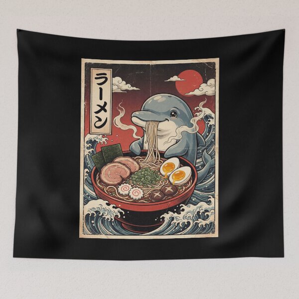 Artikelvorschau, Vintage Dolphin Ramen Japanisch Kawaii Anime Tierliebhaber entworfen und verkauft von TerryConnells.