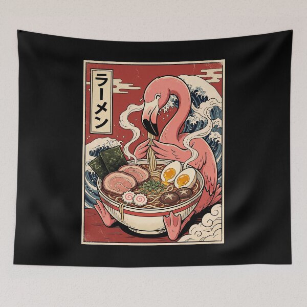 Item preview, Vintage Flamingo Ramen Japanese Kawaii Anime Animal Lover designed and sold by TerryConnells.