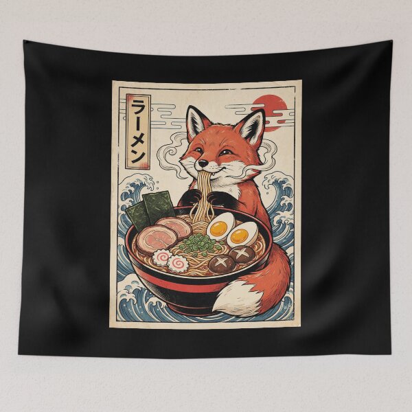 Item preview, Vintage Fox Ramen Japanese Kawaii Anime Animal Lover designed and sold by TerryConnells.