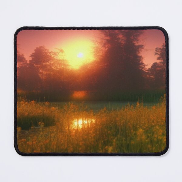 Item preview, Golden sunset pond landscape with warm light and serene nature atmosphere designed and sold by FotoworldEdel.