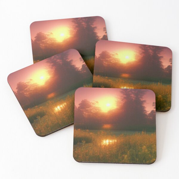 Item preview, Golden sunset pond landscape with warm light and serene nature atmosphere designed and sold by FotoworldEdel.