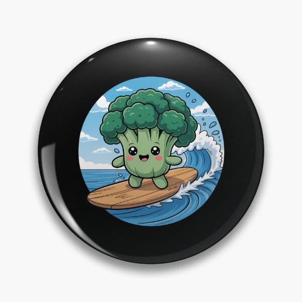Item preview, Surfing Broccoli on Asparagus Wave Kawaii Veggie designed and sold by papertaless.