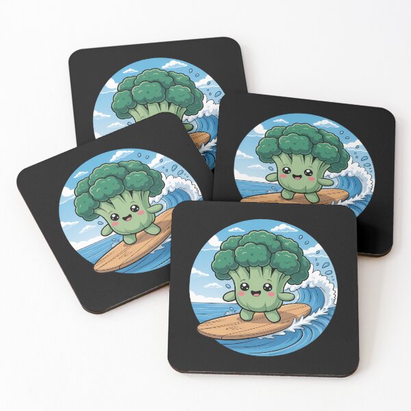 Item preview, Surfing Broccoli on Asparagus Wave Kawaii Veggie designed and sold by papertaless.