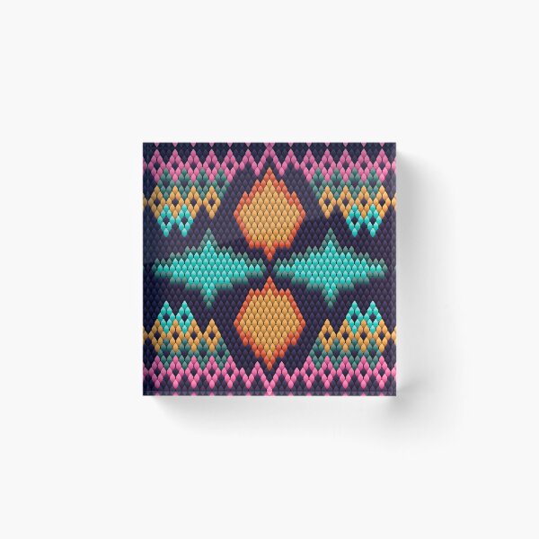 Item preview, Colorful Diamond Mosaic Pattern - Ethnic Geometric Textile Design designed and sold by Ihor Ivanov.