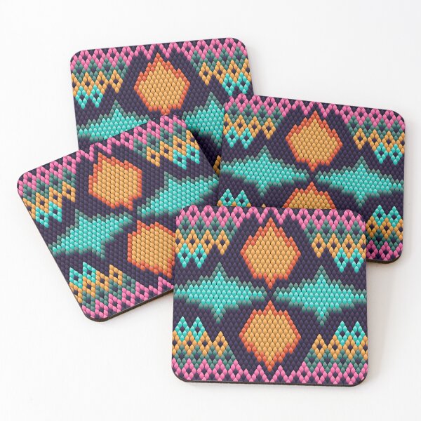 Item preview, Colorful Diamond Mosaic Pattern - Ethnic Geometric Textile Design designed and sold by Ihor Ivanov.