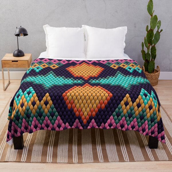 Item preview, Colorful Diamond Mosaic Pattern - Ethnic Geometric Textile Design designed and sold by Ihor Ivanov.