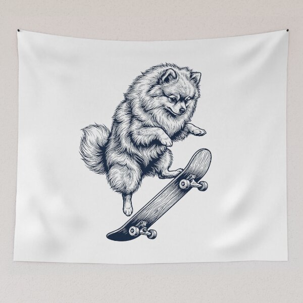 Item preview, Vintage Pomeranian Skateboarding Skate Dog Dad Lover designed and sold by DoodleTortle.