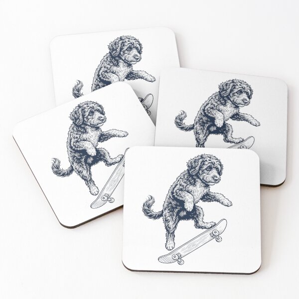 Item preview, Vintage Portuguese Water Dog Skateboarding Skate Dog Dad Lover designed and sold by DoodleTortle.
