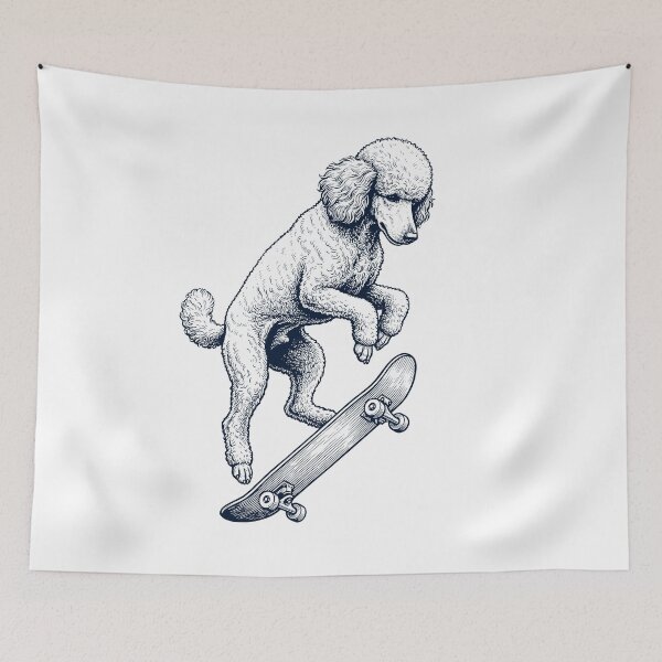 Item preview, Vintage Poodle Skateboarding Skate Dog Dad Lover designed and sold by DoodleTortle.