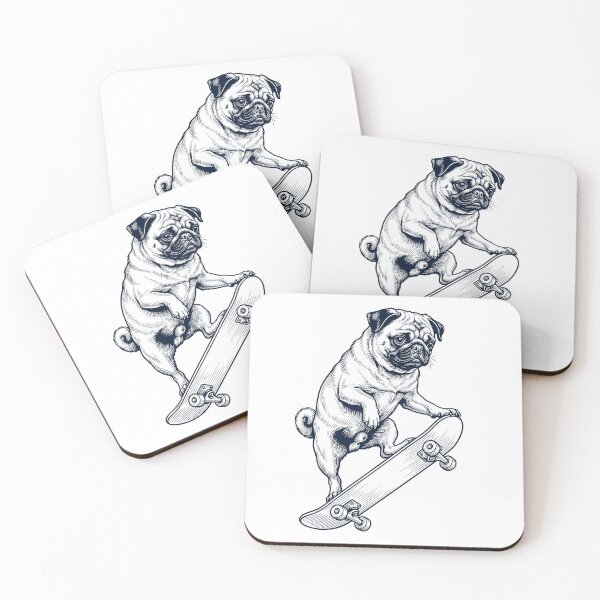 Item preview, Vintage Pug Skateboarding Skate Dog Dad Lover designed and sold by DoodleTortle.