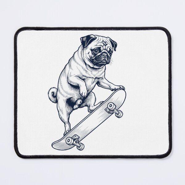 Item preview, Vintage Pug Skateboarding Skate Dog Dad Lover designed and sold by DoodleTortle.