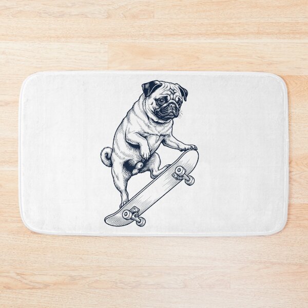 Item preview, Vintage Pug Skateboarding Skate Dog Dad Lover designed and sold by DoodleTortle.