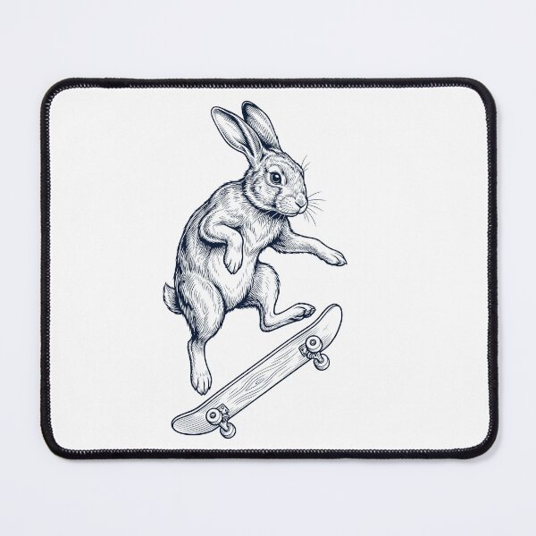 Item preview, Vintage Rabbit Skateboarding Skate Animal Lover designed and sold by DoodleTortle.