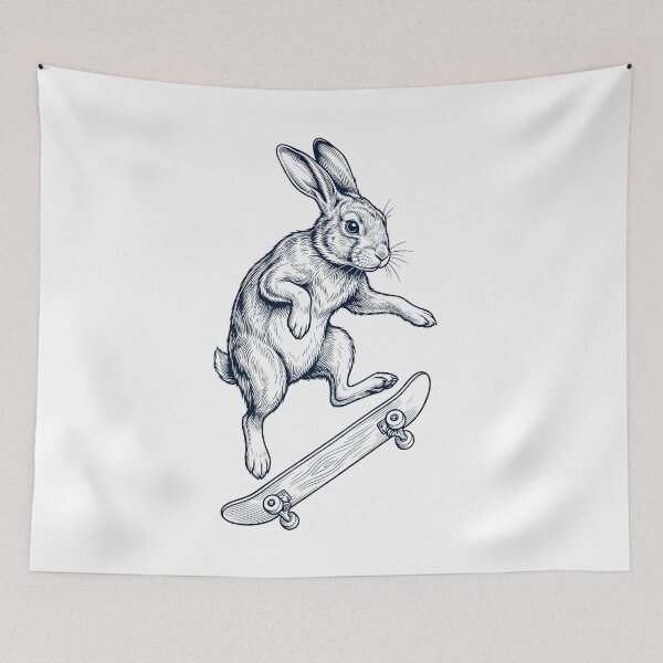Item preview, Vintage Rabbit Skateboarding Skate Animal Lover designed and sold by DoodleTortle.