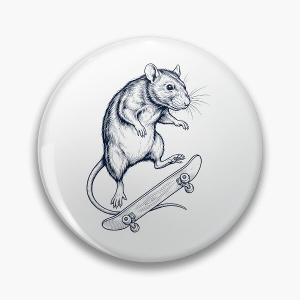 Item preview, Vintage Rat Skateboarding Skate Animal Lover designed and sold by DoodleTortle.