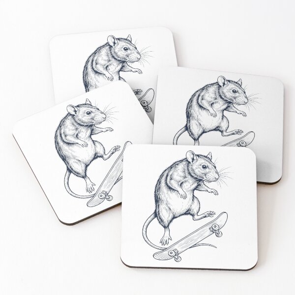 Item preview, Vintage Rat Skateboarding Skate Animal Lover designed and sold by DoodleTortle.