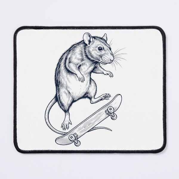Item preview, Vintage Rat Skateboarding Skate Animal Lover designed and sold by DoodleTortle.