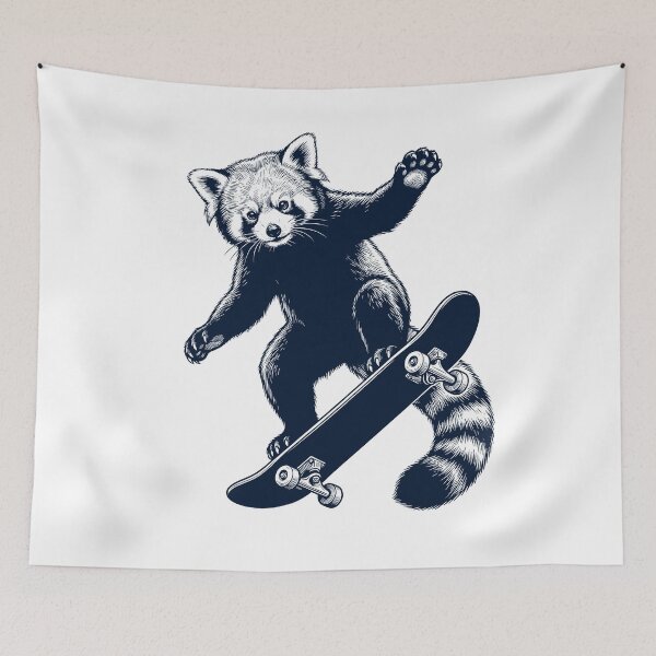 Item preview, Vintage Red Panda Skateboarding Skate Animal Lover designed and sold by DoodleTortle.