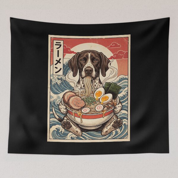 Item preview, Vintage German Shorthaired Pointer Ramen Japanese Kawaii Anime Dog Lover designed and sold by TerryConnells.