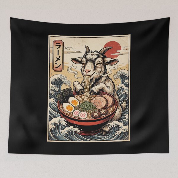 Item preview, Vintage Goat Ramen Japanese Kawaii Anime Animal Lover designed and sold by TerryConnells.
