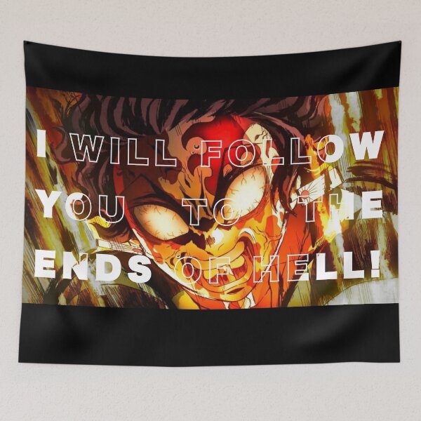 Item preview, Tanjiro Kamado - I will follow you to the ends of hell quote art designed and sold by Cat-and-Panda.