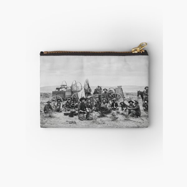 Item preview, Cowboys Sitting by Wagons Vintage Western Camp Scene designed and sold by TheSoulOfArt.