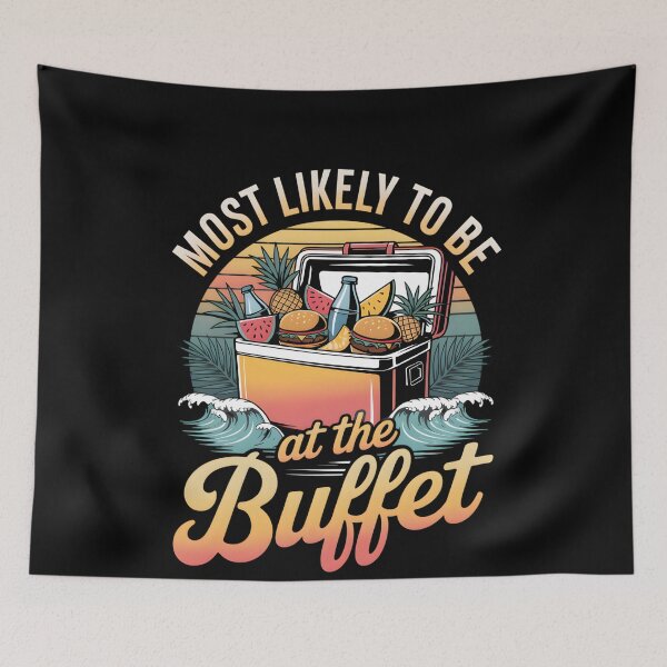 Item preview, Cruise Crew Most Likely to Be at the Buffet – Funny Vacation Shirt for Foodie Travelers designed and sold by THREE LITTLE BEANS.