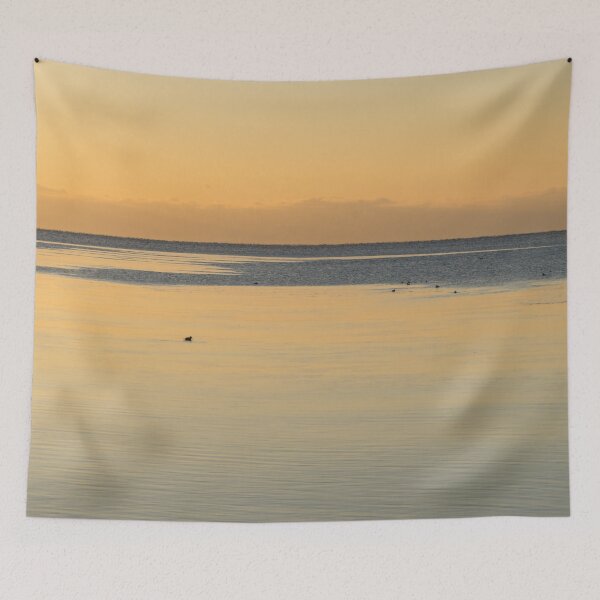 Item preview, Golden Coastal Morning with a Few Diving Ducks designed and sold by Georgia Mizuleva.