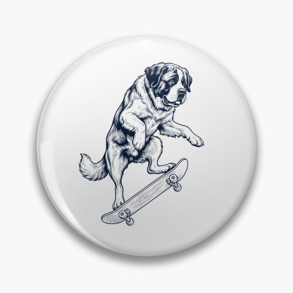 Item preview, Vintage Saint Bernard Skateboarding Skate Dog Dad Lover designed and sold by DoodleTortle.