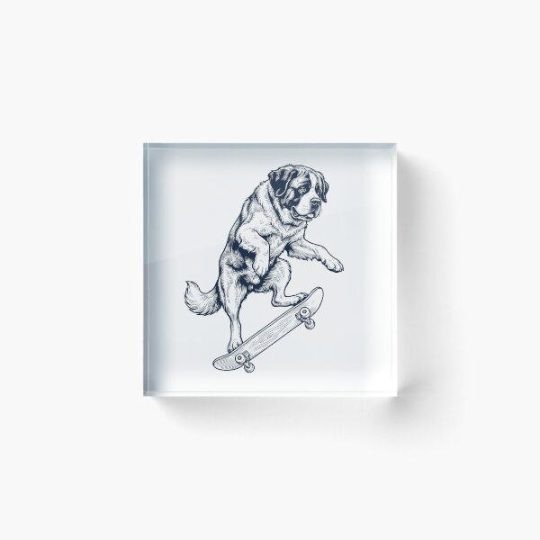 Item preview, Vintage Saint Bernard Skateboarding Skate Dog Dad Lover designed and sold by DoodleTortle.