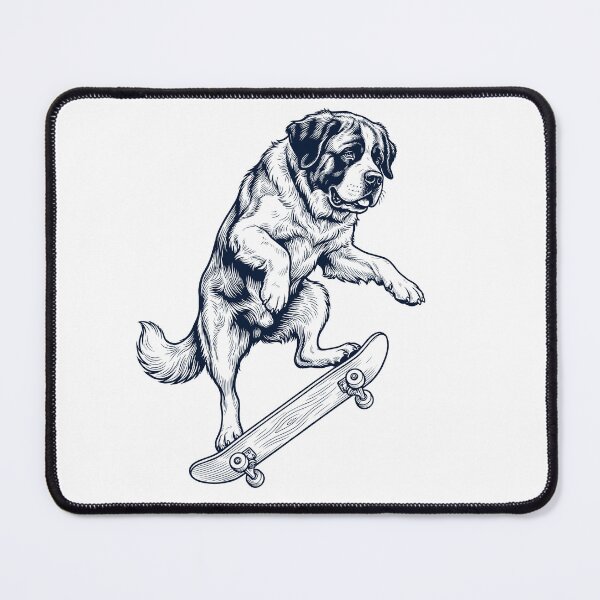 Item preview, Vintage Saint Bernard Skateboarding Skate Dog Dad Lover designed and sold by DoodleTortle.