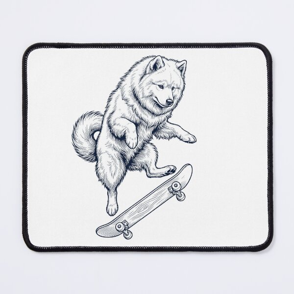 Item preview, Vintage Samoyed Skateboarding Skate Dog Dad Lover designed and sold by DoodleTortle.