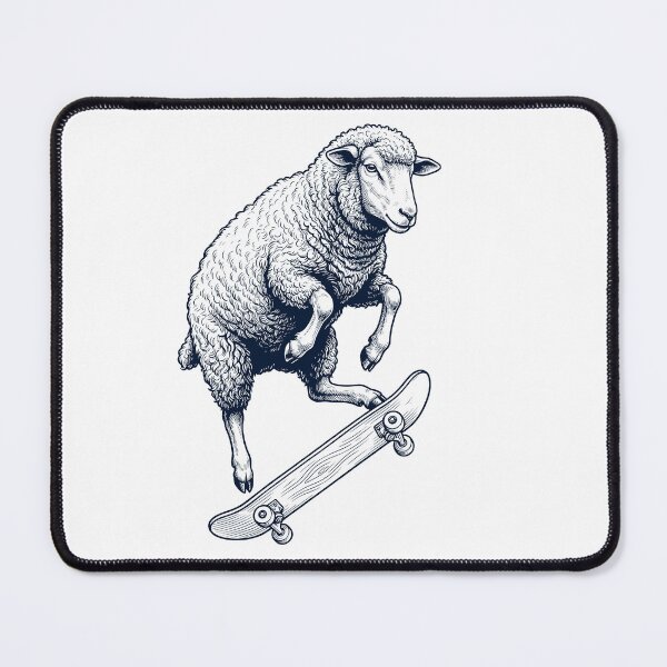 Item preview, Vintage Sheep Skateboarding Skate Animal Lover designed and sold by DoodleTortle.