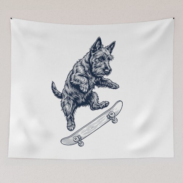 Artikelvorschau, Vintage Scottish Terrier Skateboarding Skate Dog Dad Lover entworfen und verkauft von DoodleTortle.