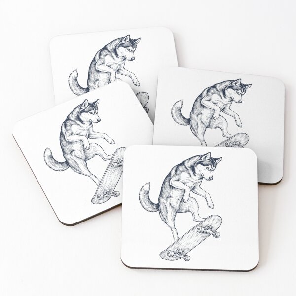 Item preview, Vintage Siberian Husky Skateboarding Skate Dog Dad Lover designed and sold by DoodleTortle.