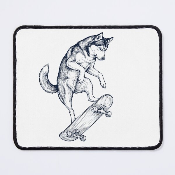 Item preview, Vintage Siberian Husky Skateboarding Skate Dog Dad Lover designed and sold by DoodleTortle.