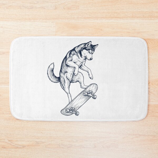 Item preview, Vintage Siberian Husky Skateboarding Skate Dog Dad Lover designed and sold by DoodleTortle.