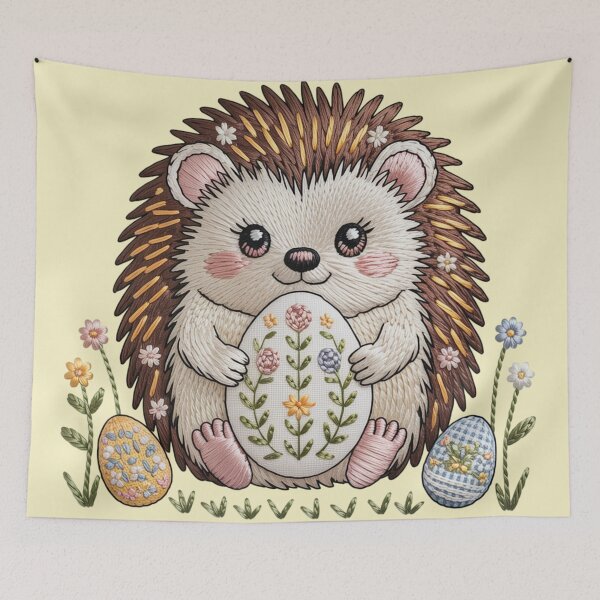 Item preview, Kawaii chibi hedgehog with easter egg designed and sold by 123ks.