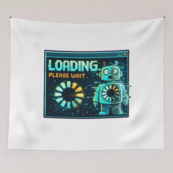 Item preview, Funny Loading Please Wait Robot T-Shirt - April Fools Day Glitch Prank Graphic designed and sold by ascendzero.