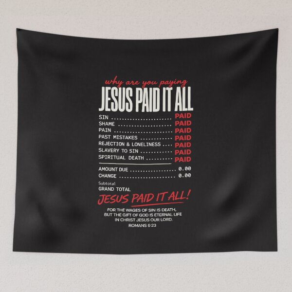 Item preview, Jesus Paid It All Funny Christian Receipt Romans 6:23 Bible Verse Faith Gift designed and sold by kiralynstration.