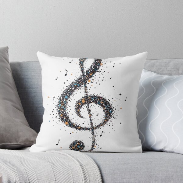 Item preview, A vibrant, abstract treble clef formed from colorful confetti, dots and scattered musical notes. Energetic and playful composition evokes melody, designed and sold by Dejbar.