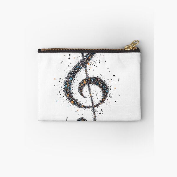 Item preview, A vibrant, abstract treble clef formed from colorful confetti, dots and scattered musical notes. Energetic and playful composition evokes melody, designed and sold by Dejbar.