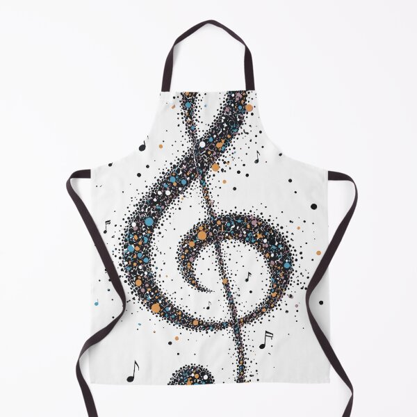 Item preview, A vibrant, abstract treble clef formed from colorful confetti, dots and scattered musical notes. Energetic and playful composition evokes melody, designed and sold by Dejbar.