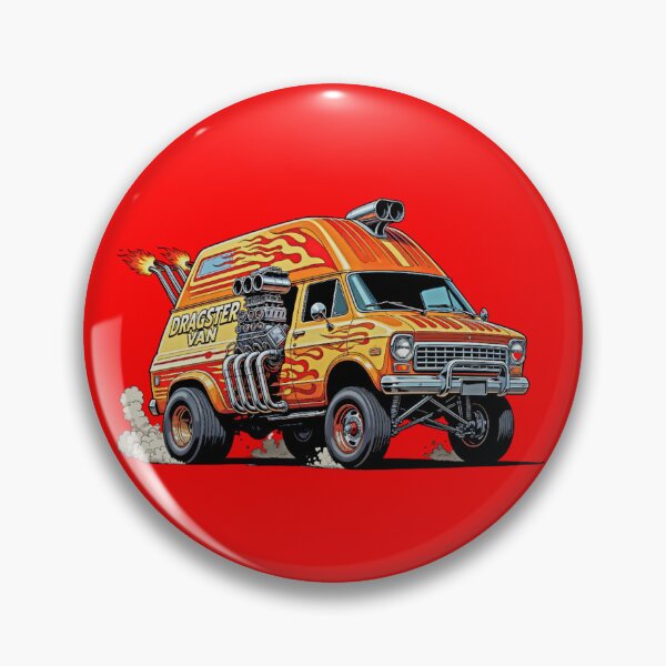 Item preview, Dragster Van - Classic Flame Custom Van with Big Block Engine Hot Rod Art designed and sold by David Brookes Digital.