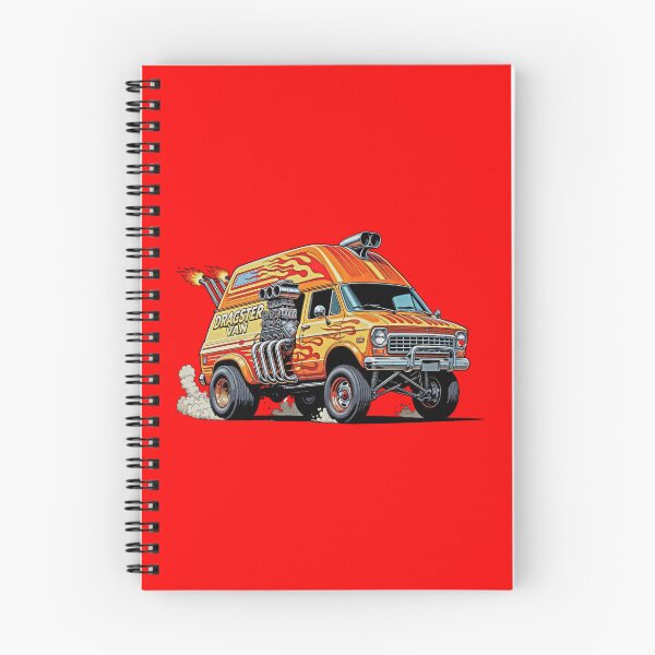 Item preview, Dragster Van - Classic Flame Custom Van with Big Block Engine Hot Rod Art designed and sold by David Brookes Digital.