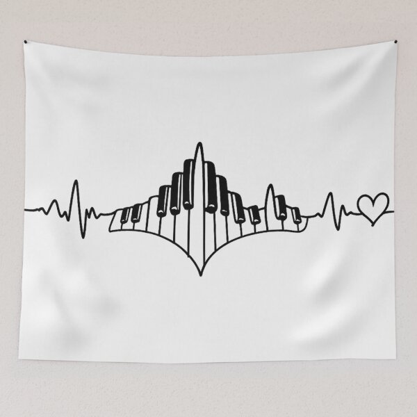 Item preview, Piano Heartbeat Line Art Music Lover Gift designed and sold by BlairWynne.